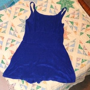 Jantzen size 38 larger size one piece blue swimsuit 1940s true vintage